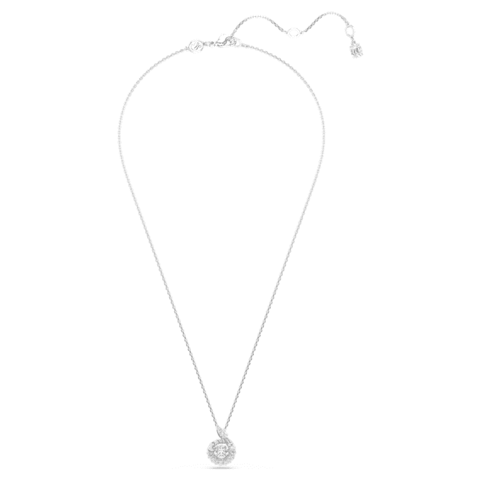 Colgante de serpiente con cortes mixtos, Año de la Serpiente, blanco, chapado en rodio Colgante de serpiente con cortes mixtos, Año de la Serpiente, blanco, chapado en rodio