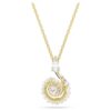 Colgante de serpiente con perla de cristal, cortes variados, Año de la Serpiente, blanco, chapado en tono dorado Colgante de serpiente con perla de cristal, cortes variados, Año de la Serpiente, blanco, chapado en tono dorado