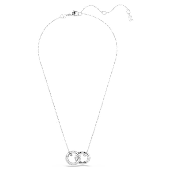 Colgante Dextera con anillos entrelazados, blanco, chapado en rodio Colgante Dextera con anillos entrelazados, blanco, chapado en rodio