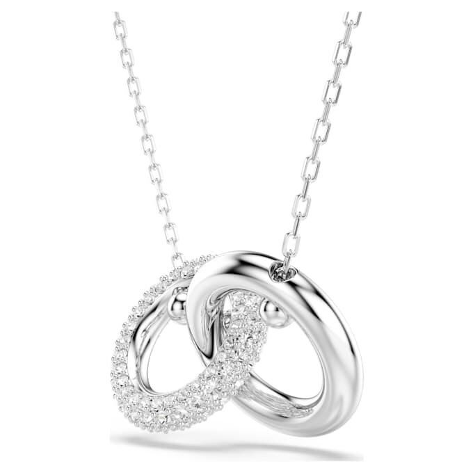 Colgante Dextera con anillos entrelazados, blanco, chapado en rodio Colgante Dextera con anillos entrelazados, blanco, chapado en rodio