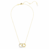 Colgante Dextera con anillos entrelazados, blanco, chapado en tono dorado Colgante Dextera con anillos entrelazados, blanco, chapado en tono dorado