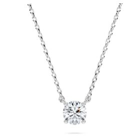 Colgante Eternity con diamantes cultivados en laboratorio, 0,5 quilates en total, forma redonda, plata de ley