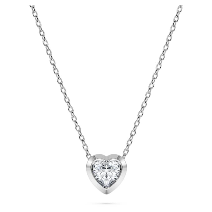 Colgante Eternity con diamantes cultivados en laboratorio de 0,5 quilates en total, forma de corazón, plata de ley Colgante Eternity con diamantes cultivados en laboratorio de 0,5 quilates en total, forma de corazón, plata de ley