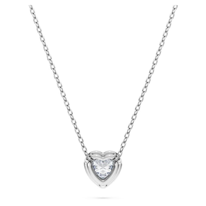 Colgante Eternity con diamantes cultivados en laboratorio de 0,5 quilates en total, forma de corazón, plata de ley Colgante Eternity con diamantes cultivados en laboratorio de 0,5 quilates en total, forma de corazón, plata de ley