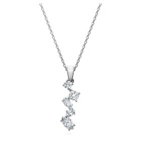 Colgante Galaxy con diamantes cultivados en laboratorio de 0,9 quilates en total, formas variadas, oro blanco de 14 quilates