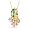 Colgante Gema con cortes mixtos, cristales colgantes, multicolor, chapado en tono dorado Colgante Gema con cortes mixtos, cristales colgantes, multicolor, chapado en tono dorado