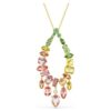 Colgante Gema con cortes variados, multicolor, chapado en tono dorado Colgante Gema con cortes variados, multicolor, chapado en tono dorado