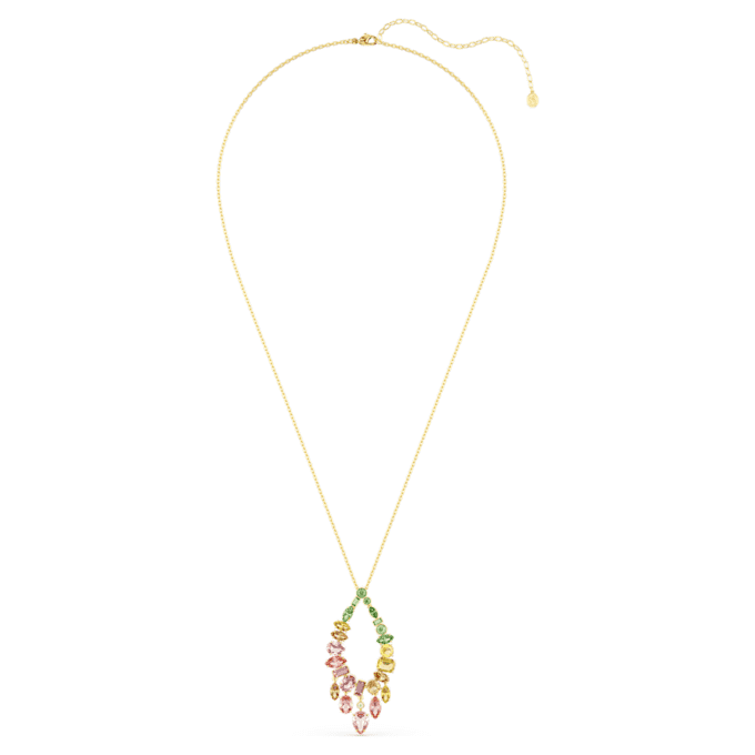 Colgante Gema con cortes variados, multicolor, chapado en tono dorado Colgante Gema con cortes variados, multicolor, chapado en tono dorado
