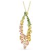 Colgante Gema con cortes variados, multicolor, chapado en tono dorado Colgante Gema con cortes variados, multicolor, chapado en tono dorado