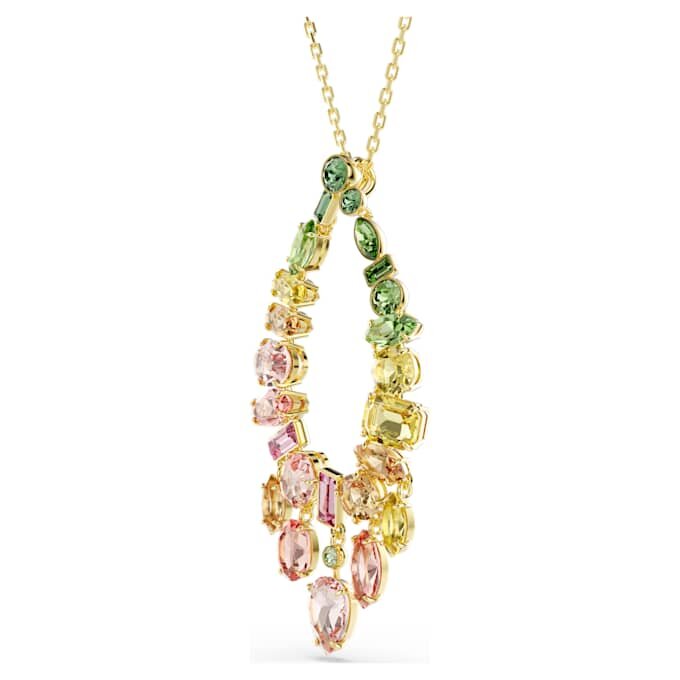 Colgante Gema con cortes variados, multicolor, chapado en tono dorado Colgante Gema con cortes variados, multicolor, chapado en tono dorado