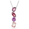 Colgante Gema con cortes variados, rosa, chapado en rodio Colgante Gema con cortes variados, rosa, chapado en rodio