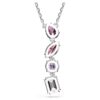 Colgante Gema con cortes variados, rosa, chapado en rodio Colgante Gema con cortes variados, rosa, chapado en rodio