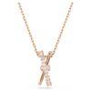 Colgante «Hyperbola» con cortes mixtos, diseño retorcido, blanco, chapado en tono oro rosa Colgante «Hyperbola» con cortes mixtos, diseño retorcido, blanco, chapado en tono oro rosa