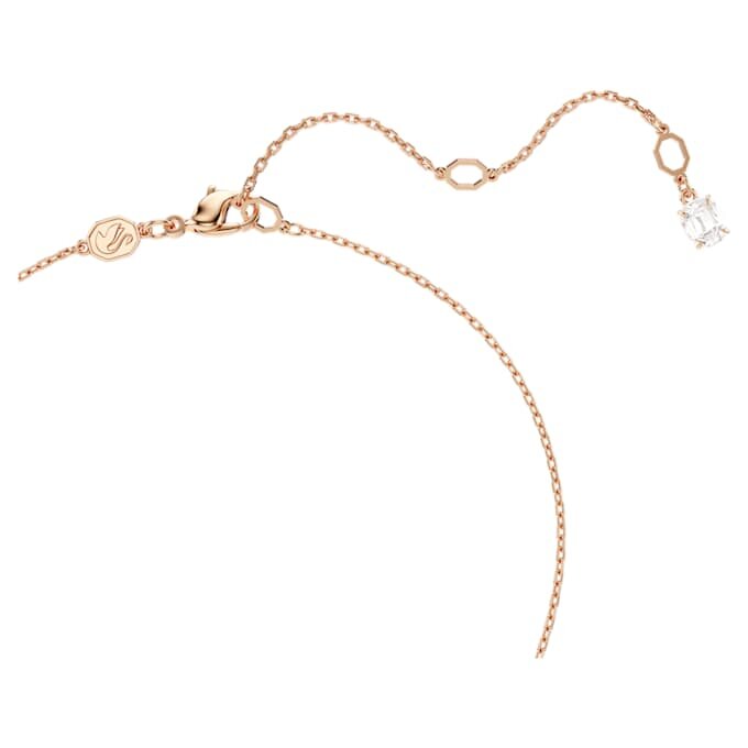 Colgante «Hyperbola» con cortes mixtos, diseño retorcido, blanco, chapado en tono oro rosa Colgante «Hyperbola» con cortes mixtos, diseño retorcido, blanco, chapado en tono oro rosa