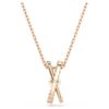 Colgante «Hyperbola» con cortes mixtos, diseño retorcido, blanco, chapado en tono oro rosa Colgante «Hyperbola» con cortes mixtos, diseño retorcido, blanco, chapado en tono oro rosa