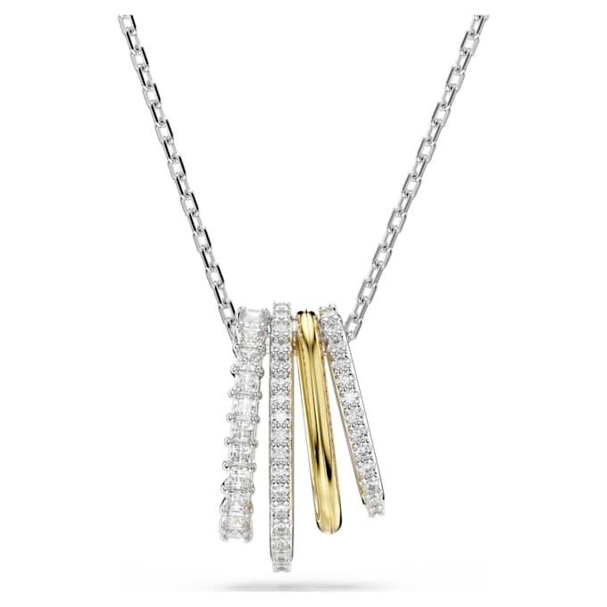 Colgante «Hyperbola» con cortes variados, blanco, acabado en metales mixtos Colgante «Hyperbola» con cortes variados, blanco, acabado en metales mixtos