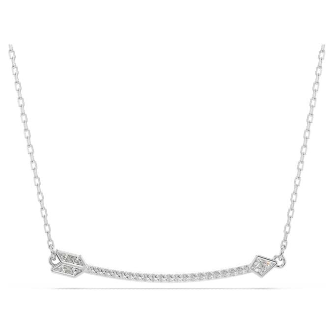 Colgante Idyllia con cortes mixtos, forma de flecha, blanco, chapado en rodio Colgante Idyllia con cortes mixtos, forma de flecha, blanco, chapado en rodio