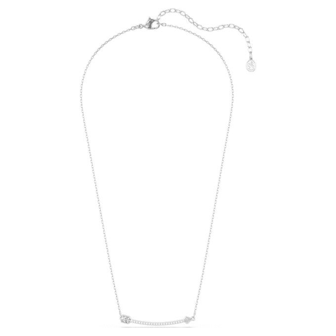 Colgante Idyllia con cortes mixtos, forma de flecha, blanco, chapado en rodio Colgante Idyllia con cortes mixtos, forma de flecha, blanco, chapado en rodio