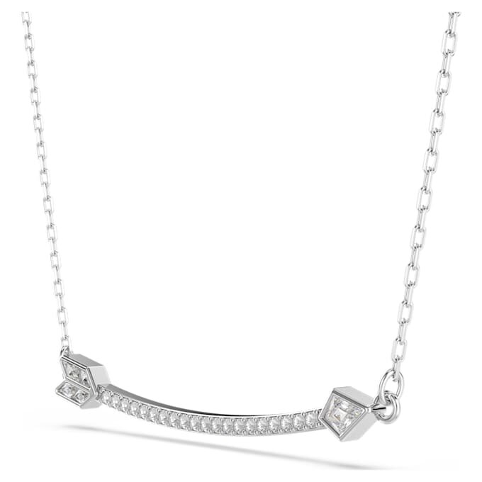 Colgante Idyllia con cortes mixtos, forma de flecha, blanco, chapado en rodio Colgante Idyllia con cortes mixtos, forma de flecha, blanco, chapado en rodio