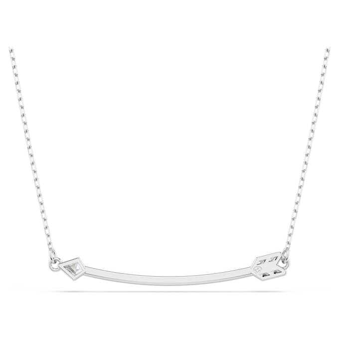 Colgante Idyllia con cortes mixtos, forma de flecha, blanco, chapado en rodio Colgante Idyllia con cortes mixtos, forma de flecha, blanco, chapado en rodio