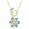 Colgante Idyllia con cortes mixtos, forma de flor, azul, chapado en tono dorado Colgante Idyllia con cortes mixtos, forma de flor, azul, chapado en tono dorado
