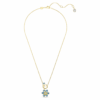 Colgante Idyllia con cortes mixtos, forma de flor, azul, chapado en tono dorado Colgante Idyllia con cortes mixtos, forma de flor, azul, chapado en tono dorado