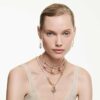 Colgante Idyllia con cortes variados, corazón con llave, blanco, chapado en oro Colgante Idyllia con cortes variados, corazón con llave, blanco, chapado en oro