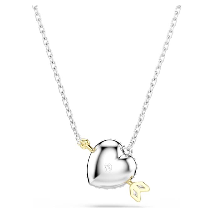 Colgante Idyllia con cortes variados, corazón con flecha, blanco, acabado en metales mixtos Colgante Idyllia con cortes variados, corazón con flecha, blanco, acabado en metales mixtos