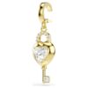 Colgante Idyllia con cortes variados, corazón con llave, blanco, chapado en oro Colgante Idyllia con cortes variados, corazón con llave, blanco, chapado en oro
