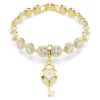 Colgante Idyllia con cortes variados, corazón con llave, blanco, chapado en oro Colgante Idyllia con cortes variados, corazón con llave, blanco, chapado en oro