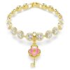 Colgante Idyllia con cortes variados, corazón con llave, blanco, chapado en oro Colgante Idyllia con cortes variados, corazón con llave, blanco, chapado en oro