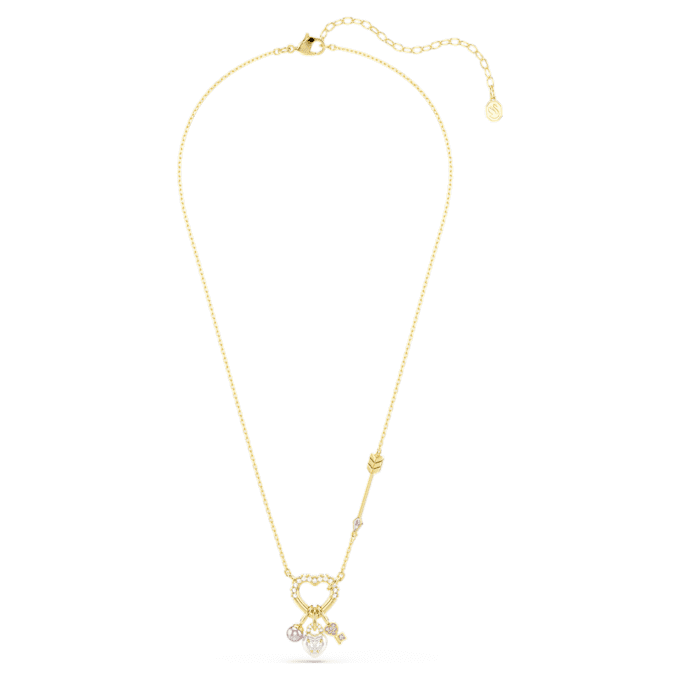 Colgante Idyllia con cortes variados, corazón, llave, rosa, chapado en tono dorado Colgante Idyllia con cortes variados, corazón, llave, rosa, chapado en tono dorado