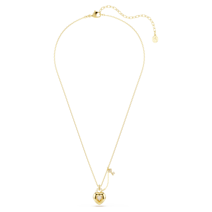 Colgante Idyllia con cortes variados, corazón, llave, rosa, chapado en tono dorado Colgante Idyllia con cortes variados, corazón, llave, rosa, chapado en tono dorado