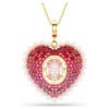 Colgante Idyllia con cortes variados, corazón, rosa, chapado en tono dorado Colgante Idyllia con cortes variados, corazón, rosa, chapado en tono dorado