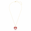 Colgante Idyllia con cortes variados, corazón, rosa, chapado en tono dorado Colgante Idyllia con cortes variados, corazón, rosa, chapado en tono dorado
