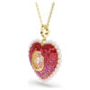 Colgante Idyllia con cortes variados, corazón, rosa, chapado en tono dorado Colgante Idyllia con cortes variados, corazón, rosa, chapado en tono dorado