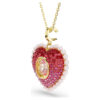 Colgante Idyllia con cortes variados, corazón, rosa, chapado en tono dorado Colgante Idyllia con cortes variados, corazón, rosa, chapado en tono dorado