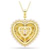 Colgante Idyllia con cortes variados, corazón, rosa, chapado en tono dorado Colgante Idyllia con cortes variados, corazón, rosa, chapado en tono dorado