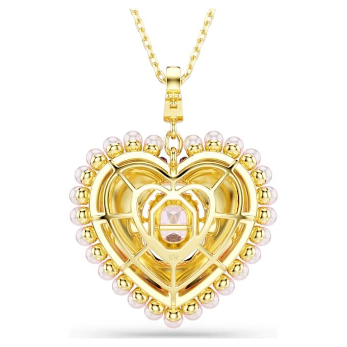 Colgante Idyllia con cortes variados, corazón, rosa, chapado en tono dorado Colgante Idyllia con cortes variados, corazón, rosa, chapado en tono dorado