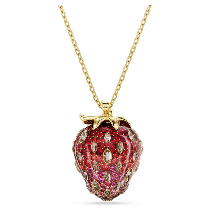 Colgante Idyllia con cortes variados, fresa, rojo, chapado en tono dorado Colgante Idyllia con cortes variados, fresa, rojo, chapado en tono dorado