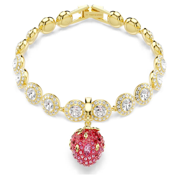 Colgante Idyllia con cortes variados, fresa, rojo, chapado en tono dorado Colgante Idyllia con cortes variados, fresa, rojo, chapado en tono dorado