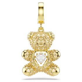 Colgante Idyllia con cortes variados, osito, tono dorado, chapado en tono dorado