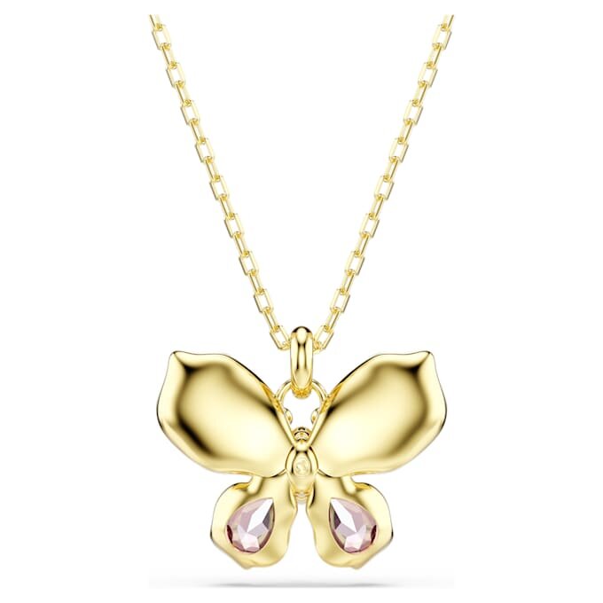 Colgante Idyllia con cortes variados, pavé, mariposa, multicolor, chapado en tono dorado Colgante Idyllia con cortes variados, pavé, mariposa, multicolor, chapado en tono dorado