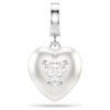 Colgante Idyllia con cortes variados, recubrimiento color perla, corazón, blanco, chapado en rodio Colgante Idyllia con cortes variados, recubrimiento color perla, corazón, blanco, chapado en rodio