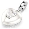 Colgante Idyllia con cortes variados, recubrimiento color perla, corazón, blanco, chapado en rodio Colgante Idyllia con cortes variados, recubrimiento color perla, corazón, blanco, chapado en rodio