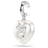 Colgante Idyllia con cortes variados, recubrimiento color perla, corazón, blanco, chapado en rodio Colgante Idyllia con cortes variados, recubrimiento color perla, corazón, blanco, chapado en rodio