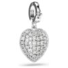Colgante Idyllia con cortes variados, recubrimiento color perla, corazón, blanco, chapado en rodio Colgante Idyllia con cortes variados, recubrimiento color perla, corazón, blanco, chapado en rodio