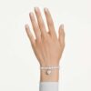 Colgante Idyllia con cortes variados, recubrimiento color perla, corazón, blanco, chapado en rodio Colgante Idyllia con cortes variados, recubrimiento color perla, corazón, blanco, chapado en rodio