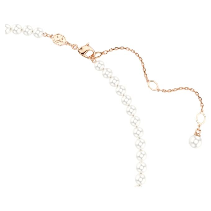 Colgante Idyllia con perla de cristal, cortes variados, flor, multicolor, chapado en tono oro rosa Colgante Idyllia con perla de cristal, cortes variados, flor, multicolor, chapado en tono oro rosa