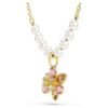 Colgante Idyllia con perlas de cristal, cortes variados, flor, multicolor, chapado en tono dorado Colgante Idyllia con perlas de cristal, cortes variados, flor, multicolor, chapado en tono dorado
